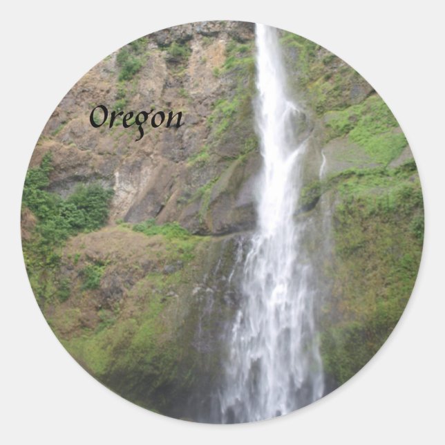 Multomah Falls Fotografie Runder Aufkleber (Vorderseite)