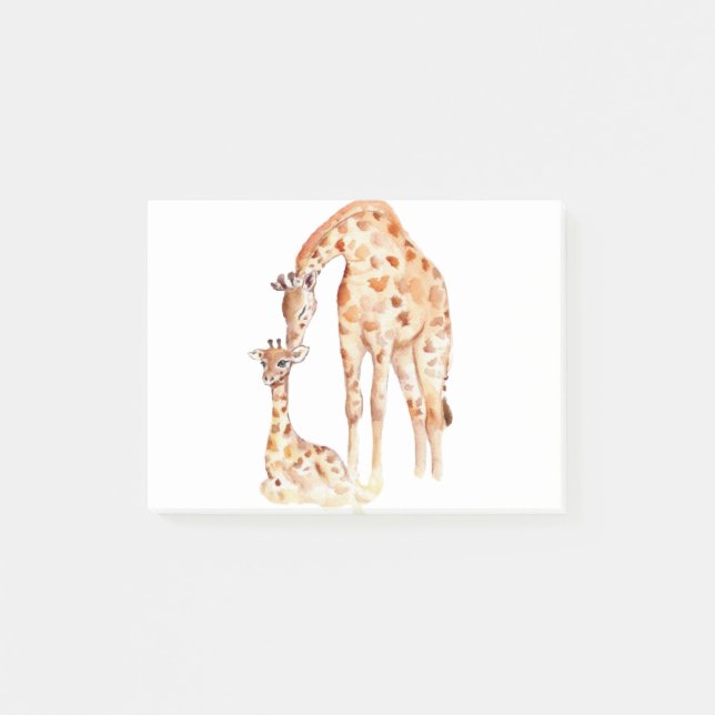 Mum & Baby Giraffe Post-it Klebezettel (Vorderseite)
