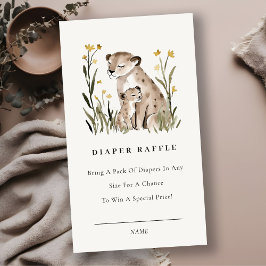 Mum Baby Tiger Foliage Diaper Raffle Baby Shower Begleitkarte