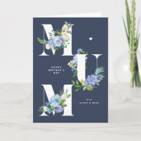 MUM Blue Hydrangeas Floral Happy Mother Day