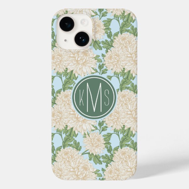 Mum Blume Muster Case-Mate iPhone Hülle (Rückseite)