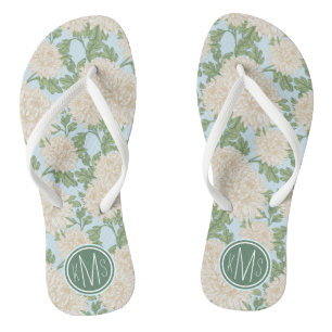 Mum Blume Muster Flip Flops