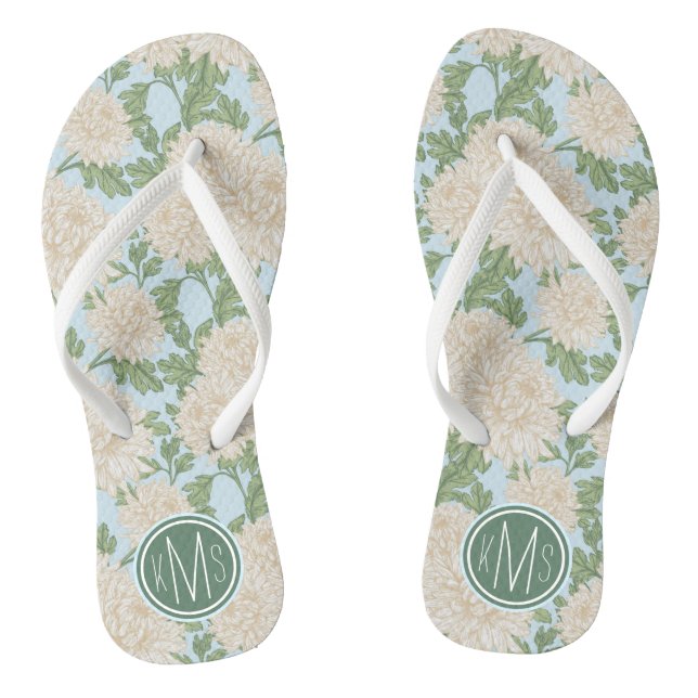 Mum Blume Muster Flip Flops (Fußbett)