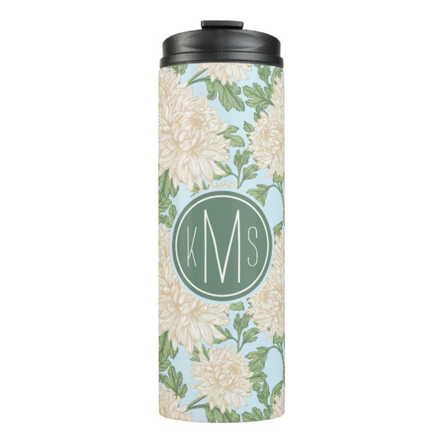 Mum Blume Muster Thermosbecher (Vorderseite)