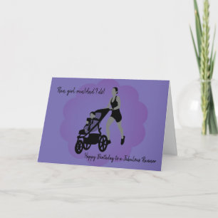 Mum Buggy Runner Birthday Card Karte