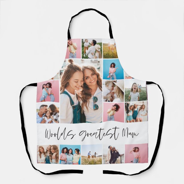 Mum Foto Collage moderne Typografie einfach stylis Schürze (Vorderseite)