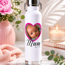 Mum hat Skript Pink Herz Foto Weiß eingerichtet
