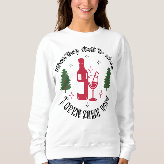 Mum Holiday Wine Spaß Sweater Sweatshirt (Vorderseite)
