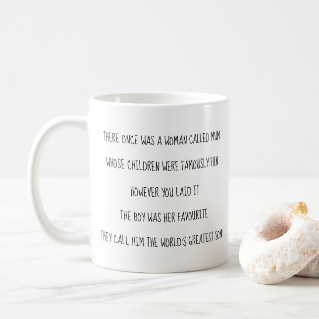 Mum Limerick von der weltweit größten Sohn-1-Foto- Kaffeetasse (Mit Donut)
