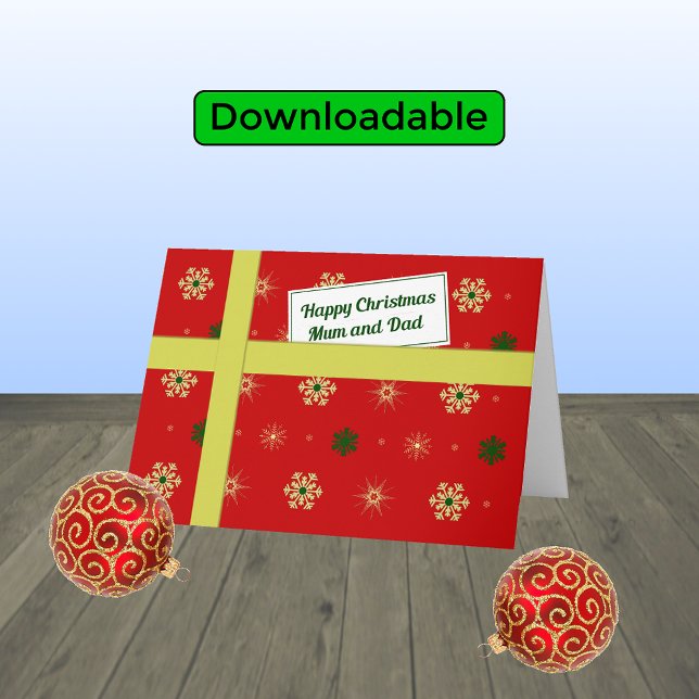 "Mum" Papa rotes Weihnachtsgeschenk Feiertagskarte (Von Creator hochgeladen)