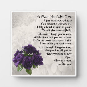 Mum Poem Plaque - Design Lila Rose Fotoplatte