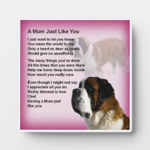 Mum Poem Plaque - St Bernard Dog Design Fotoplatte