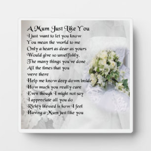 Mum Poem Plaque  -  Wedding  Design Fotoplatte