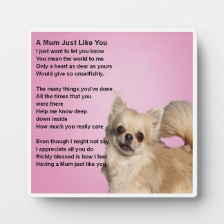Mum Poem Plate - Chihuahua Design Fotoplatte