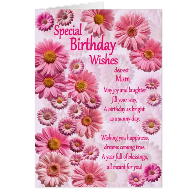 Mum Special Birthday wünscht rosa Daisies (Vorne)