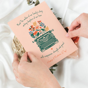 Mum Vintage Schreibmaschine Florals Happy Mütter D Feiertagskarte