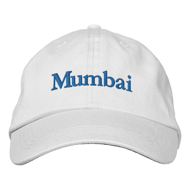 Mumbai City Bold Text Bestickte Baseballkappe (Vorderseite)