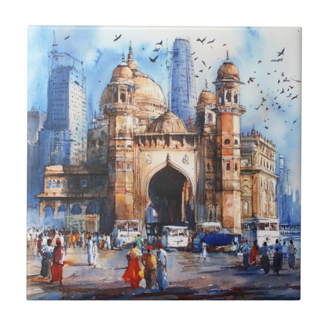 Mumbai in India Fliese (Vorderseite)