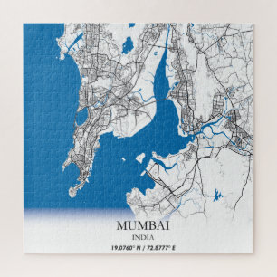 Mumbai India City Map Travel Simple Puzzle