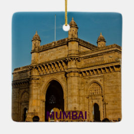 Mumbai India Custom Square Weihnachtsdekoration Keramikornament