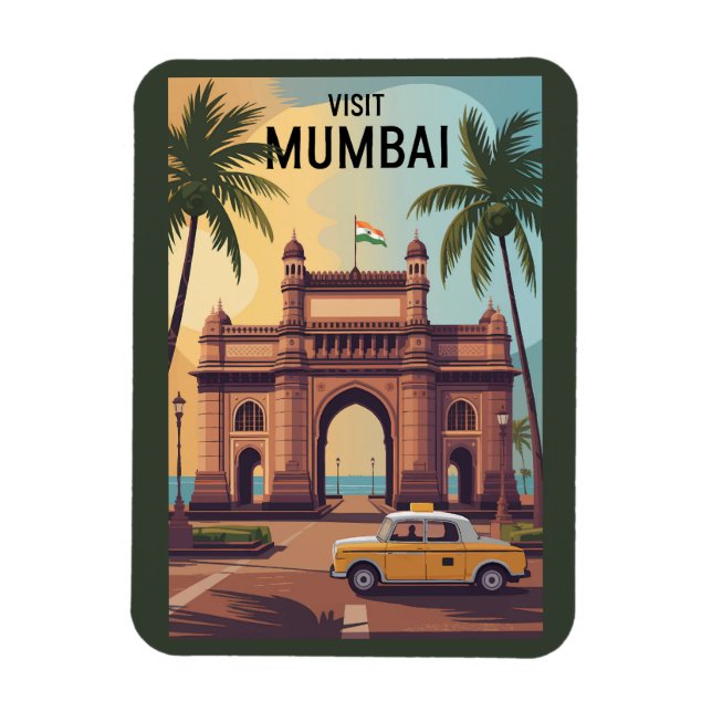 Mumbai India Gateway India Illustration Travel Magnet (Vertikal)