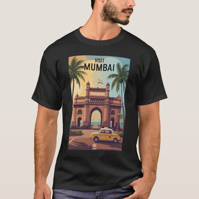 Mumbai India Gateway India Illustration Travel T-Shirt (Vorderseite)