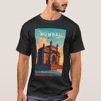 Mumbai India Illustration Travel Art Vintag