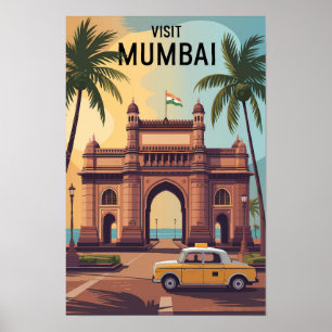Mumbai Indien Gateway of India Illustration Reise Poster
