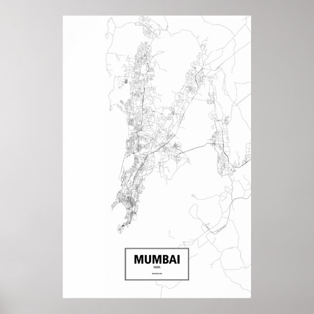 Mumbai, Indien (schwarz auf weiß) Poster (Vorne)