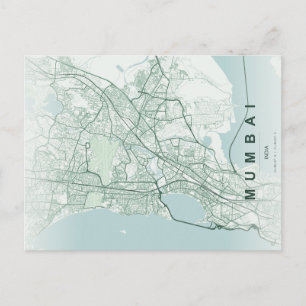 Mumbai Indien Stadtplan Minimal Design Postkarte
