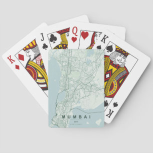 Mumbai Indien Stadtplan Minimal Design Spielkarten