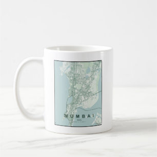 Mumbai Indien Stadtplan Minimales Design Kaffee Kaffeetasse