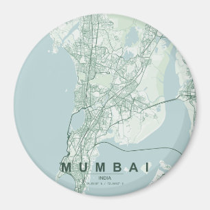 Mumbai Indien Stadtplan Minimales Design Magnet
