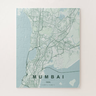 Mumbai Indien Stadtplan Minimales Design Puzzle