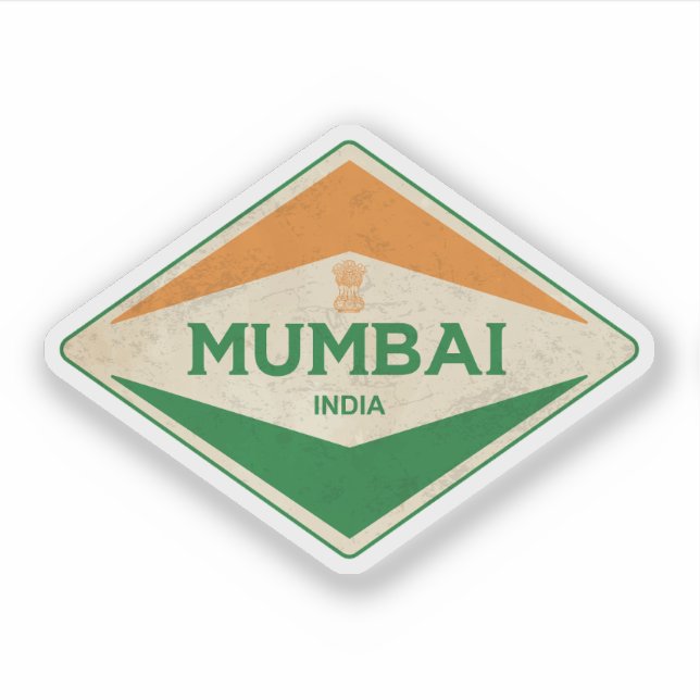Mumbai Indien Vintag Aufkleber (Vorderseite)