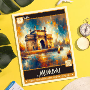 Mumbai, Indien   Vintage Malerei Postkarte