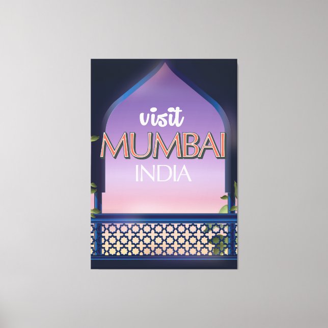 Mumbai Indien Vintages Reiseplakat Leinwanddruck (Vorderseite)