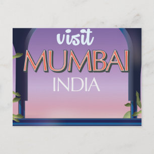 Mumbai Indien Vintages Reiseplakat Postkarte