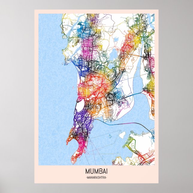 Mumbai Maharashtra City Map Poster (Vorne)