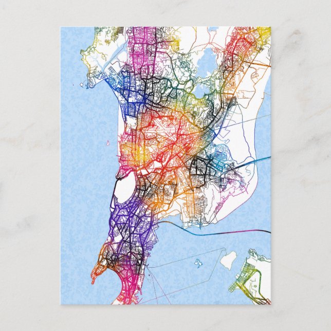 Mumbai Maharashtra City Map Postkarte (Vorderseite)