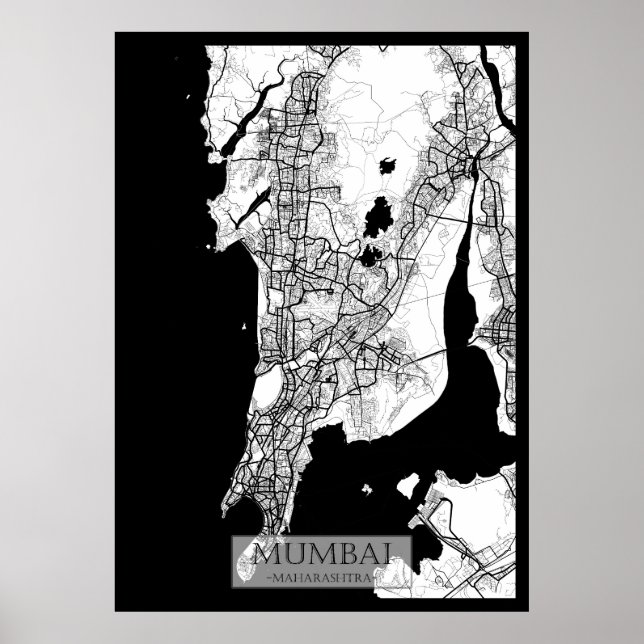 Mumbai Maharashtra Karte Poster (Vorne)