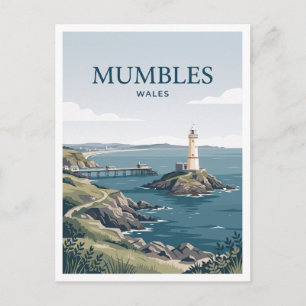 Mumbles Leuchtturm Vereinigtes Königreich Postkarte