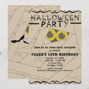 Mumie Kraftpapier-Look Halloween-Kostenparty Einladung