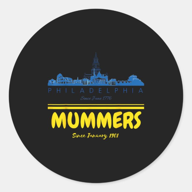 Mummers Day New Years Shirt Funny  Runder Aufkleber (Vorderseite)