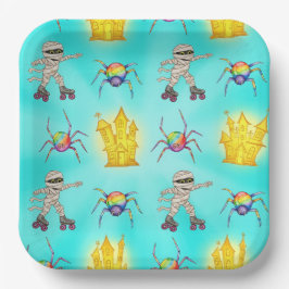 Mummies auf Roller-Skaten von Natasha Us Pappteller