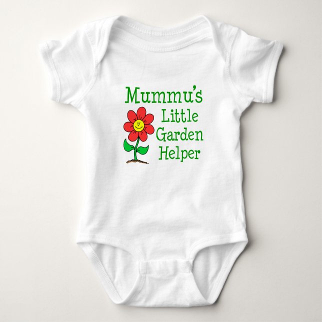 Mummus kleiner Gartenhelfer Baby Strampler (Vorderseite)