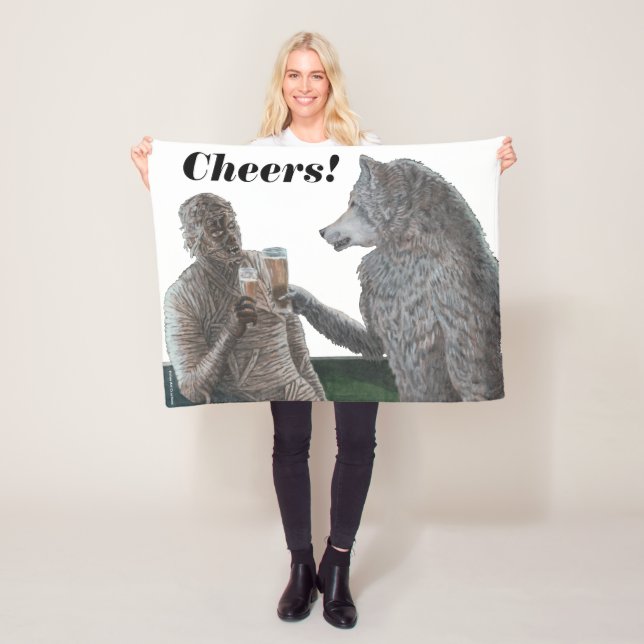 Mummy and Werewolf Drinks Fantasy Art Blanket Fleecedecke (Beispiel)