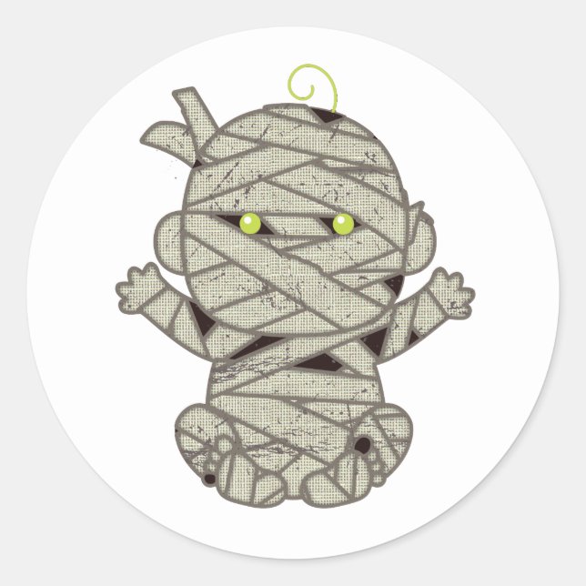Mummy Baby Eyes Green ID683 Runder Aufkleber (Vorderseite)
