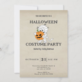 Mummy Carry Jack-O' Lantern Vintag Halloween Einladung