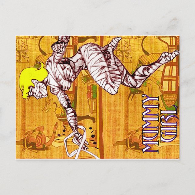 Mummy Girl Macabre Mistress of Mystery Postkarte (Vorderseite)